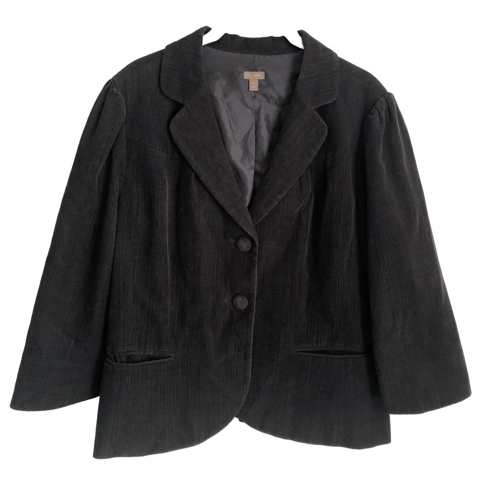 Halogen Nordstrom Blazer Jacket Womens Size XL Gray Button Down Cotton